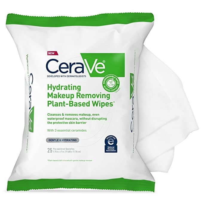 CeraVe Hydrating Facial Cleansing Makeup Remover Wipes| Plant Based Face Wipes| Biodegradable in ... | Amazon (US)