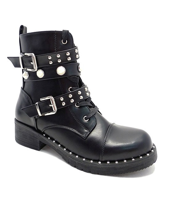 Wild Diva Lounge Women's Casual boots BLACK - Black Randall Combat Boot - Women | Zulily