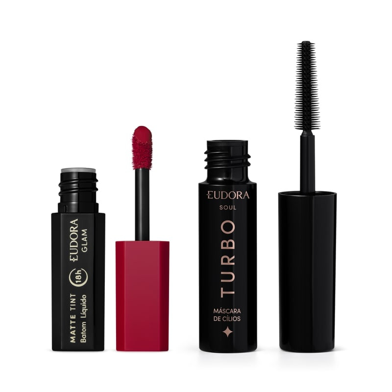 Combo Mini: Máscara de Cílios Soul 5g + Batom Glam Matte 1g | Eudora | Eudora (BR)