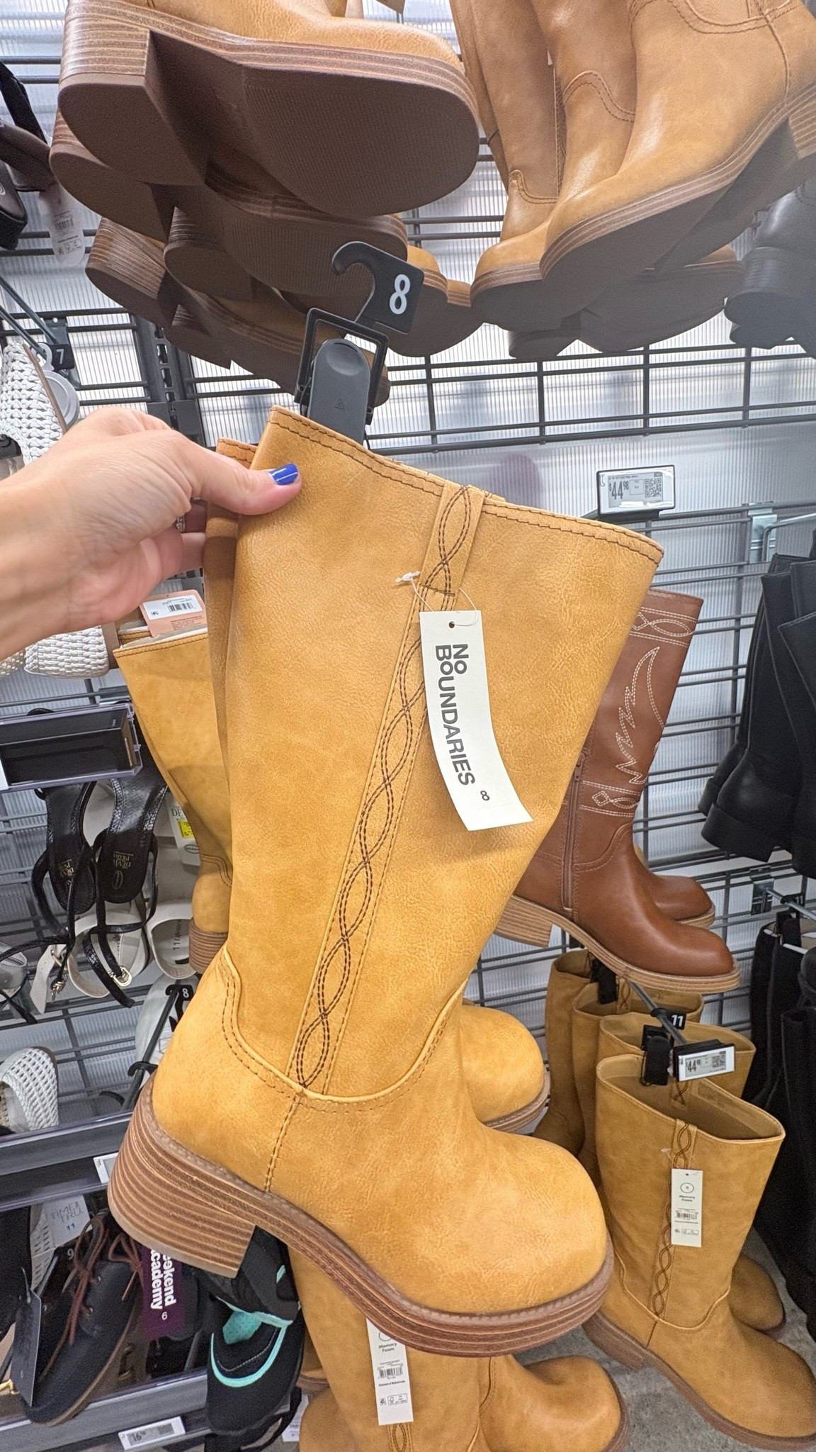 I’m not doing them justice but loving this style. So comfy and under $50!!! Walmart boots Walmart style
