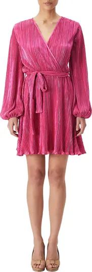 Bellissa Pleated Long Sleeve Faux Wrap Dress | Nordstrom