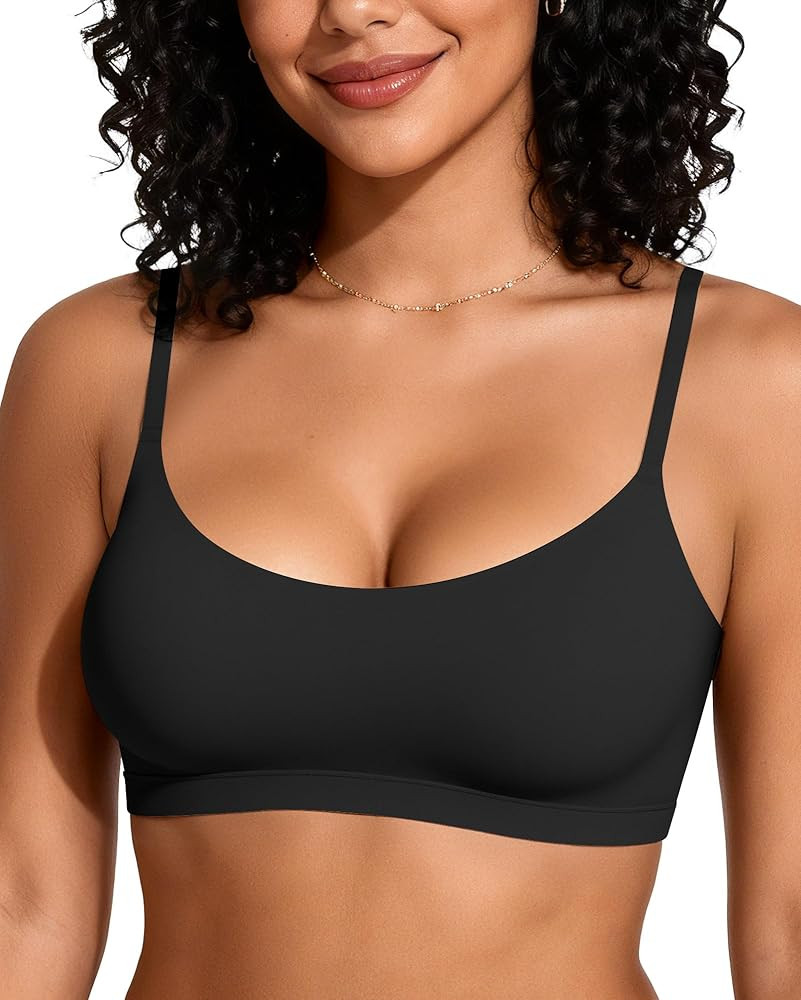 OEAK Womens Comfortable Bras No Underwire Cami Bra Seamless Unlined Bralettes Scoop Neck Unpadded... | Amazon (US)