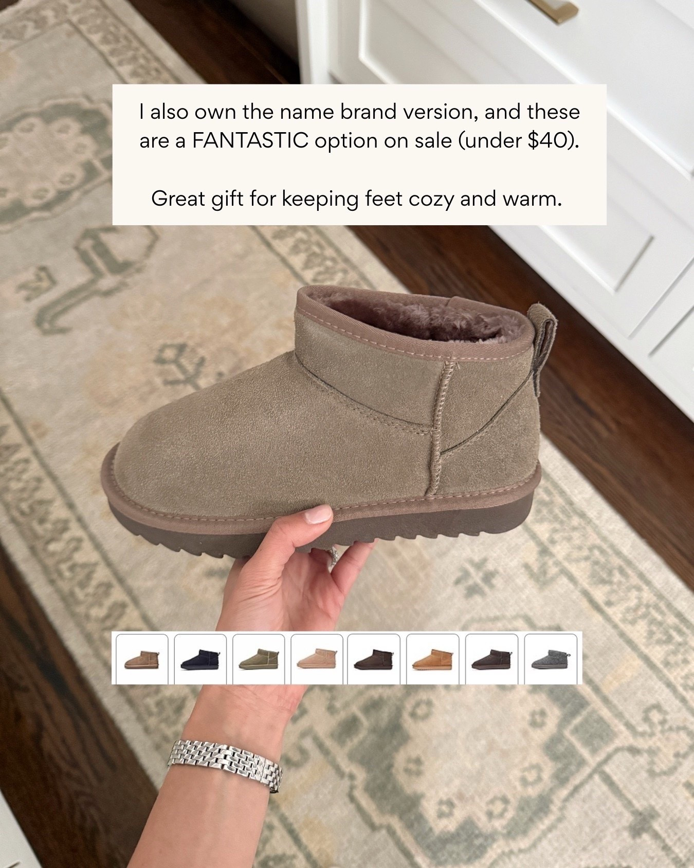Select colors and sizes are on sale!

Great gift for mom, MIL, sisters. Grabbed this color for my mom but I love the dark brown one personally.

Also linked some useful amazon gifts and stocking stuffers!

Just as comfy if not more than Uggs. I wear these as house shoes to keep feet cozy and warm. Compared to my Uggs they are so similar and great for the price 

The 5.5 fits a little snug at first but works for me, most ppl suggest TTS

@amazon #ad #founditonamazon #WinterFavorites2025

#LTKGiftGuide #LTKTravel #LTKFindsUnder50