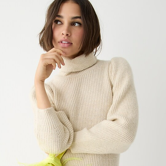 Puff-sleeve turtleneck sweater-dress | J. Crew US