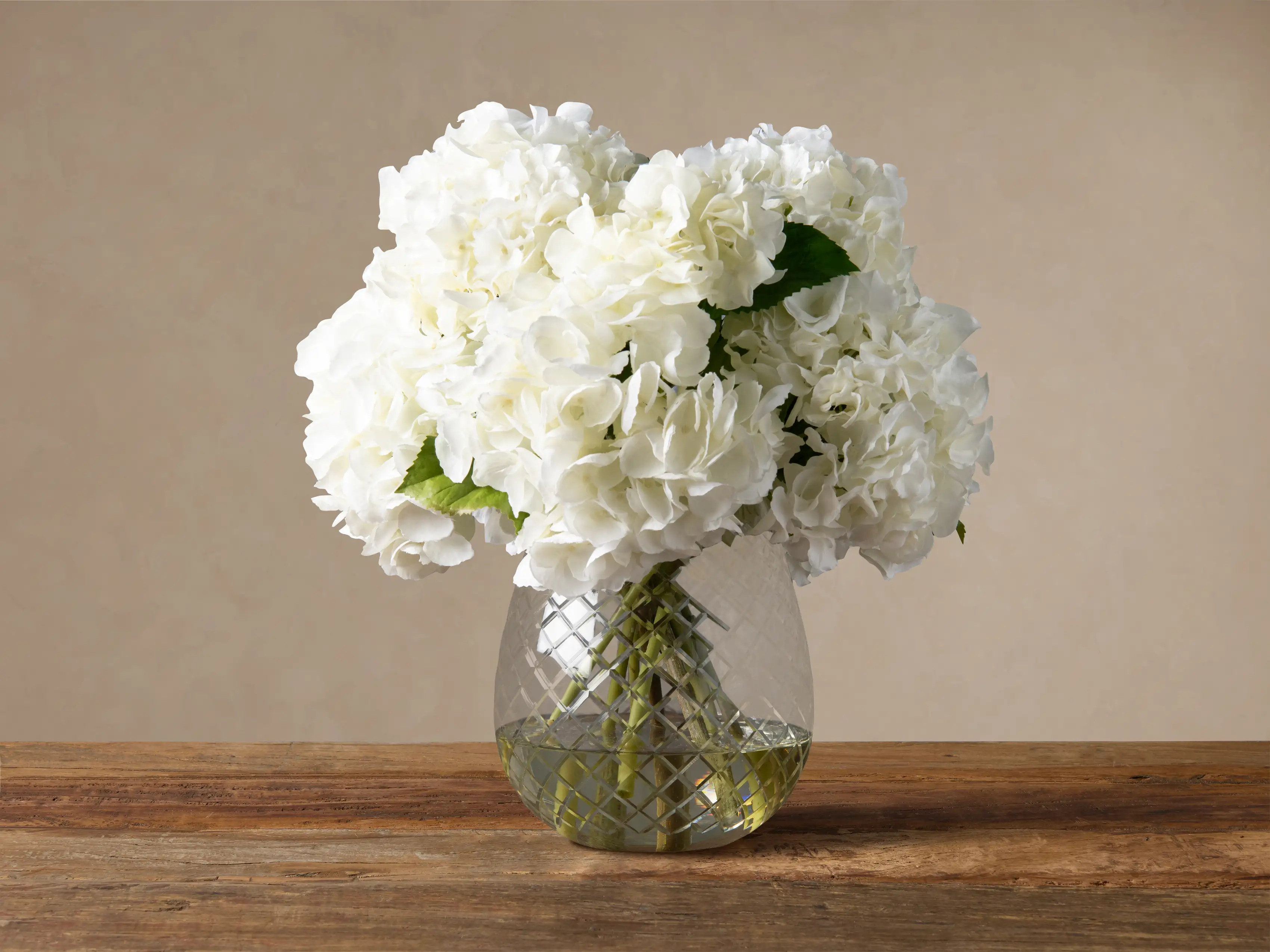 Faux Hydrangea in Cut Glass | Arhaus