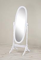 Roundhill Furniture Traditional Style Wood Cheval Floor Mirror, White | Amazon (US)
