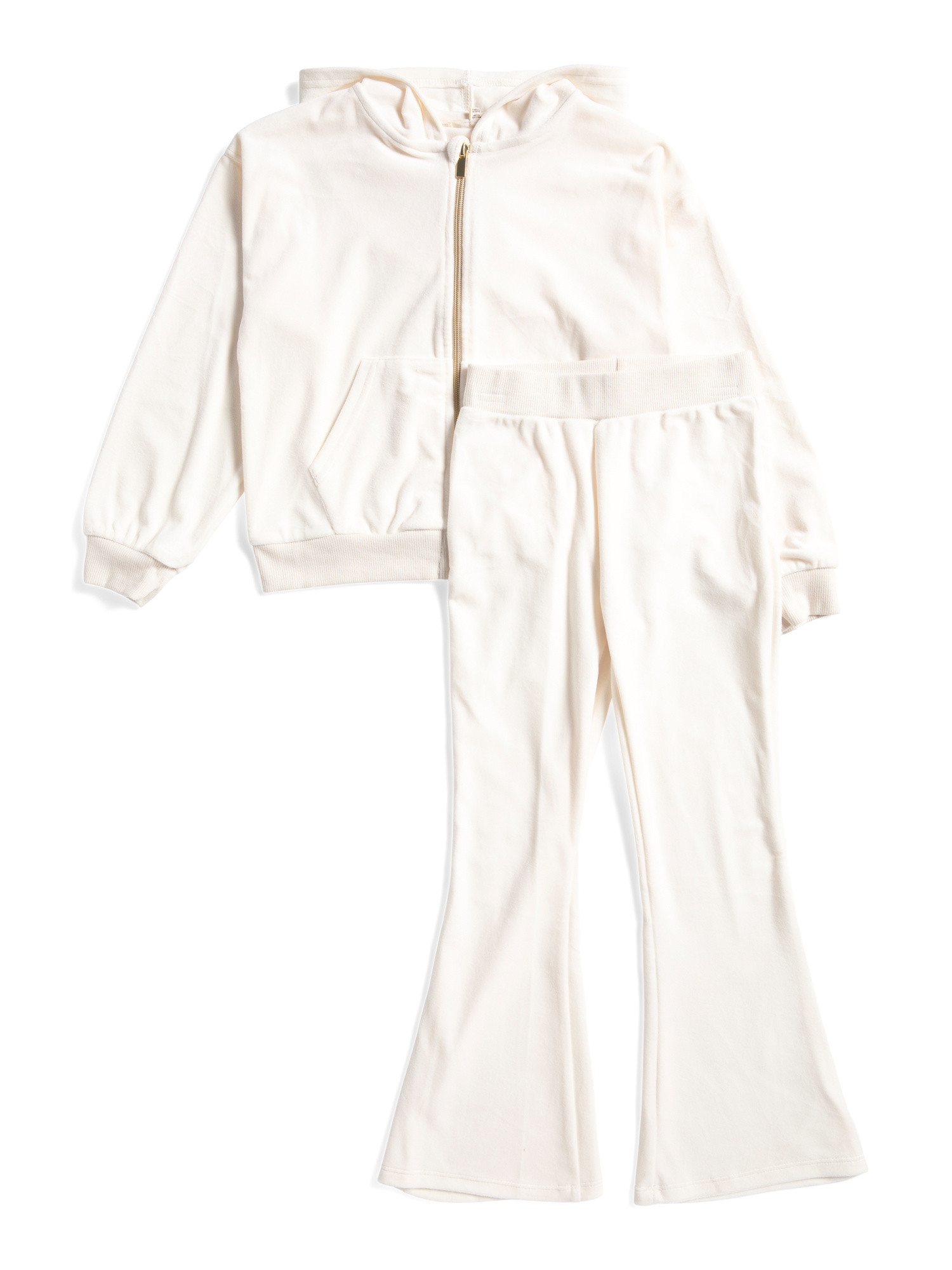 2pc Girls Zip Up Hoodie And Flare Pants Set | Marshalls