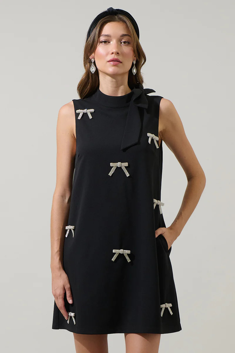Pamelda Bow Shift Mini Dress | Sugarlips