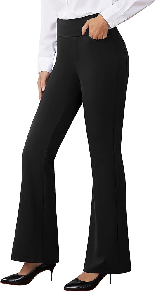 Womens Dress Pants Stretchy Work Pants Business Casual Slacks with 4 Pockets Pull On Office Trous... | Amazon (US)