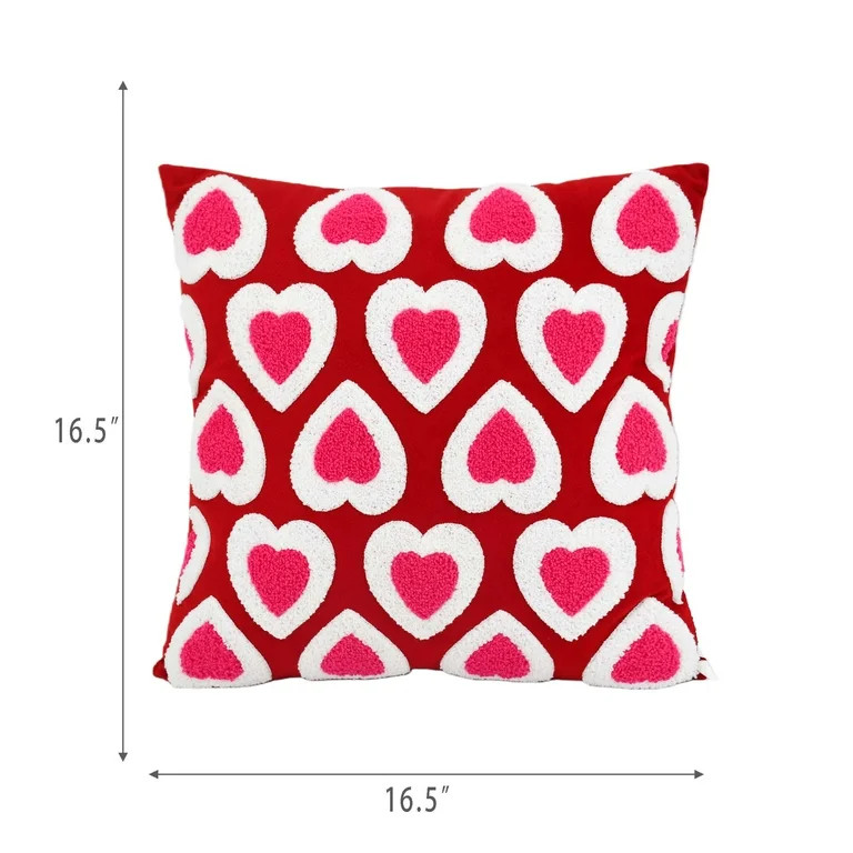 Checkered Heart Decorative Pillow, Multicolor, Valentine's Day by Way To Celebrate | Walmart (US)