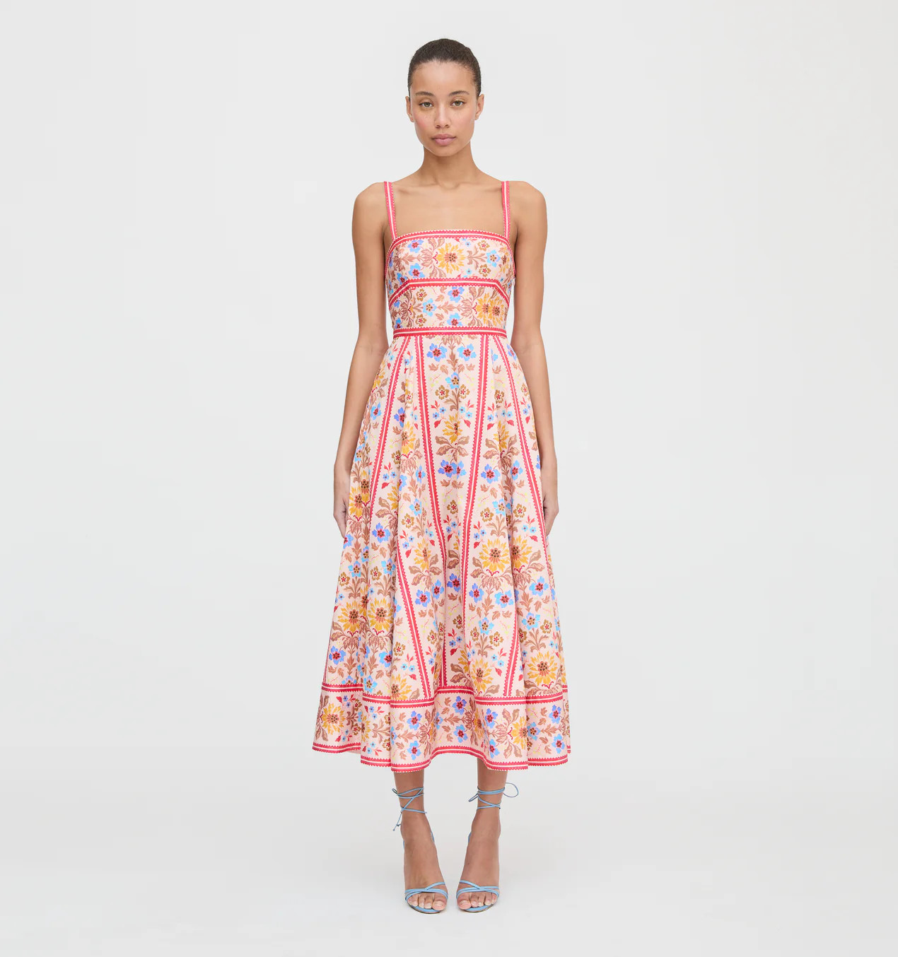 The Margot Dress - Pink Floral Block Stripe | Hill House Home US