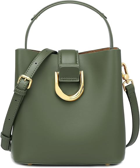 Leather Crossbody Bucket Bag Shoulder Bags for Women Purses Handbags Adjustable Strap Designer Ba... | Amazon (US)