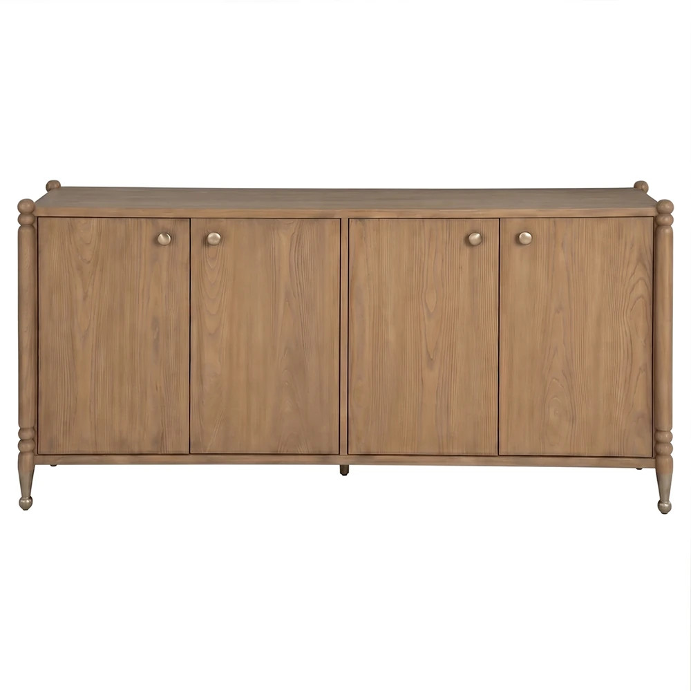 Mira Updated Traditional Cashew Brown Wood Sideboard | Kathy Kuo Home