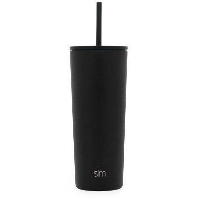 Simple Modern 24oz Insulated Stainless Steel Classic Tumbler with Straw Black: Cold Drinkware, Hand Wash, All Ages | Target