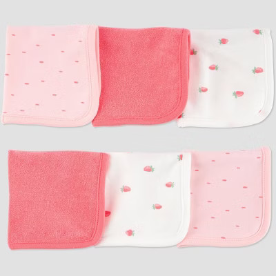 Carter's Just One You®️ Baby Strawberry Washcloth - Pink: Cotton Terry, 9x9, Food Pattern | Target