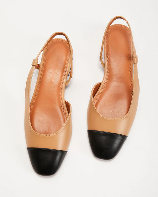Coco Slingback Flats - Black Beige Combo | VICI