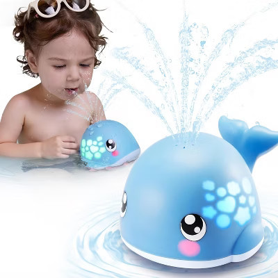 Joyfy Baby Bath Toy Whale Sprinkler, Light Up Bathtub Water Toys – Water Spraying, Vibrant Colorful Lights, Gift for Babies & Toddlers 6 Months+ | Target