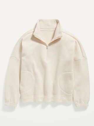 Oversized Mock-Neck Sweater-Fleece 1/2-Zip Pullover for Girls | Old Navy (CA)