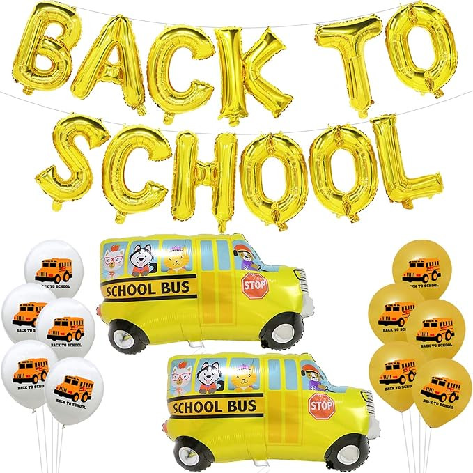 Back to School Balloons with School Bus Balloons Set - Classroom Decorations | Back To School Dec... | Amazon (US)