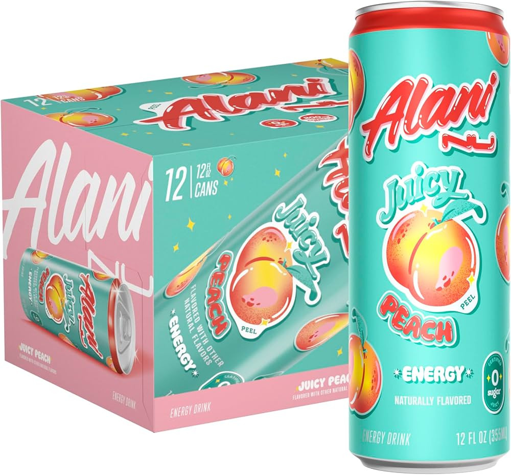 Alani Nu JUICY PEACH, Sugar Free, Low Calorie Energy Drinks, 200mg Caffeine, Biotin, B Vitamins, ... | Amazon (US)