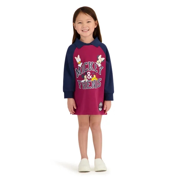 Minnie Mouse Toddler Girls Fleece Dress, Sizes 12 Months - 5T | Walmart (US)