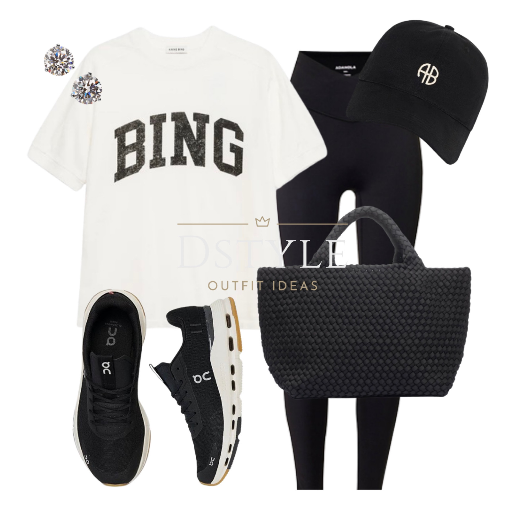 Anine Bing T-shirt, black leggings, black cap, tote bag, running shoes, On sneakers

#LTKActive #LTKTravel #LTKShoeCrush
