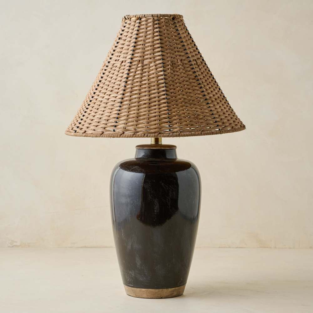 Amalia Table Lamp with Woven Shade | Magnolia