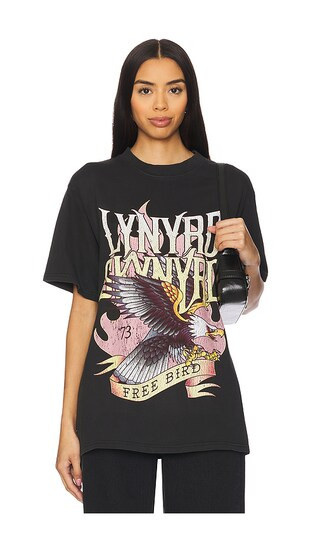 Lynyrd Skynyrd Free Bird Boxy Tee in Black Pigment | Revolve Clothing (Global)