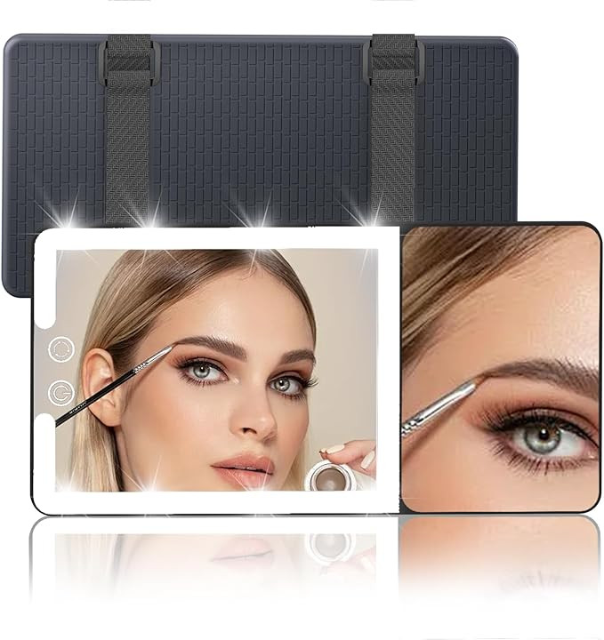 Car Sun Visor Vanity Mirror with Lights,Side with 6 inch 20X Magnifying Mirror,Rechargeable Car M... | Amazon (US)