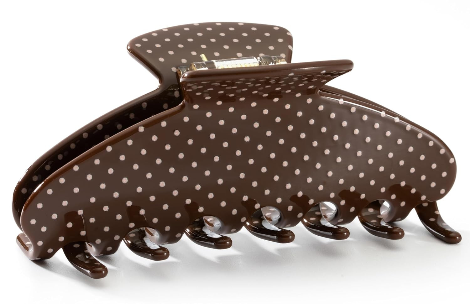 Large Acetate 4 Inch Hair Claw Clip for Women, Coffee Polka Dots Claw Clips & Jaw Clips for Thin ... | Amazon (US)