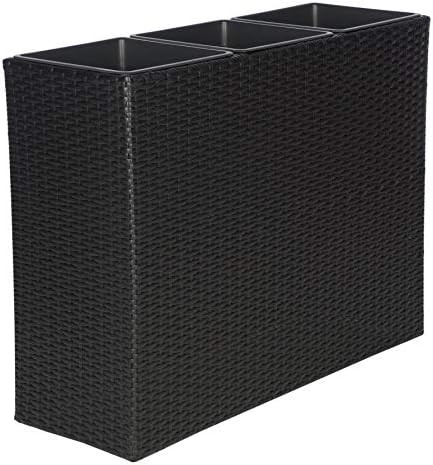 SAFAVIEH Outdoor - Rita Black Wicker 3-Tier Plant Stand with Baskets, Vertical Flower Rack Plante... | Amazon (US)