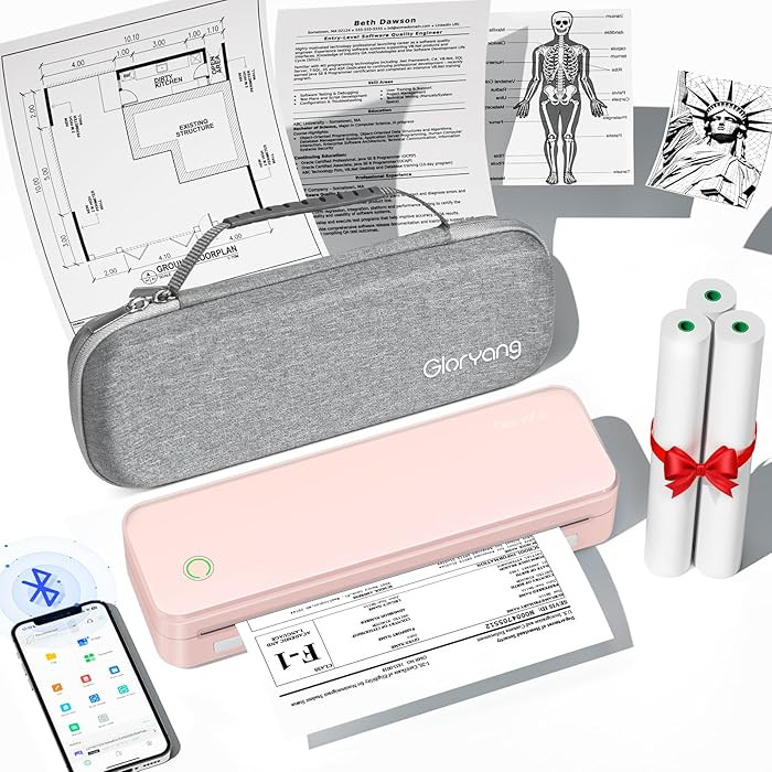 Inkless Portable Printer for Travel, Wireless Thermal Printer Supports 8.5 x 11 Inch US Letter Si... | Amazon (US)