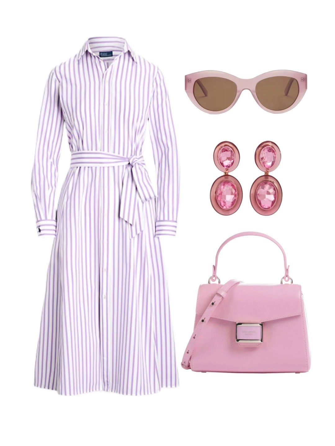
Purple / lilac stripe shirt dress from the SS25 Polo Ralph Lauren collection.

Launa Pink Sunglasses and Callie Pink Crystal Drop Earrings from LK Bennett (use my 15% discount code on full price styles: REBECCALIPKINAUTHOR15) 

Pink Katy Top Handle Bag by Kate Spade New York from Brand Alley

Check the product list for more styling suggestions! 

#LTKeurope #LTKuk #LTKspring