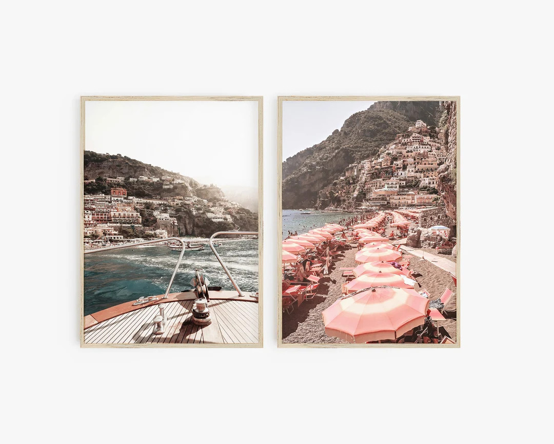 Positano Print Set of 2 Amalfi Coast Digital Prints Italy - Etsy | Etsy (US)