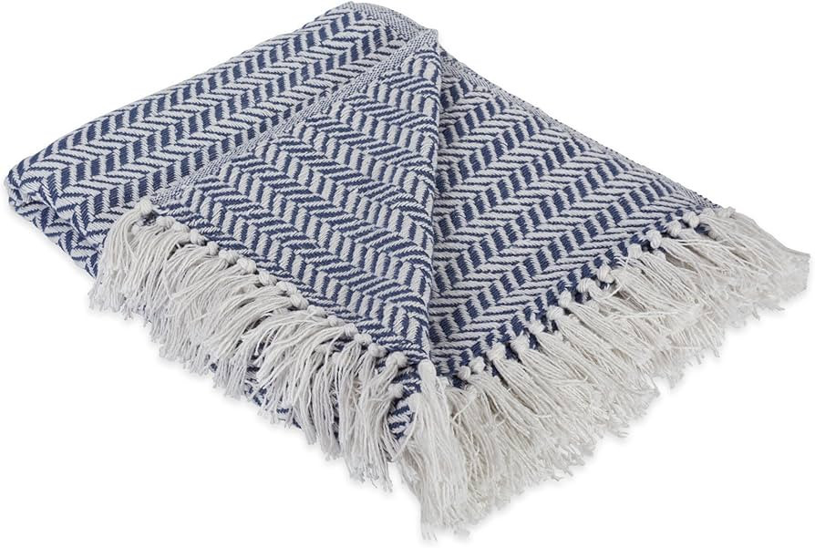 DII Modern Farmhouse Cotton Herringbone Blanket Throw with Fringe for Chair, Couch, Picnic, Campi... | Amazon (US)