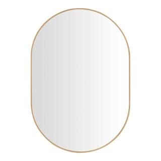 Medium Modern Oval Gold Framed Mirror (22 in. W x 32 in. H) | The Home Depot