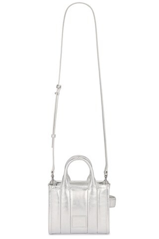 Marc Jacobs The Metallic Leather Crossbody Tote Bag in Silver from Revolve.com | Revolve Clothing (Global)