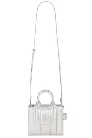 Marc Jacobs The Metallic Leather Crossbody Tote Bag in Silver from Revolve.com | Revolve Clothing (Global)