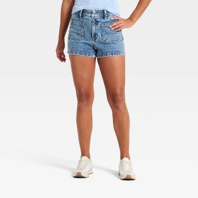 Women's Highest-Rise Sailor Denim Shorts - Universal Thread™ Medium Wash 0 | Target