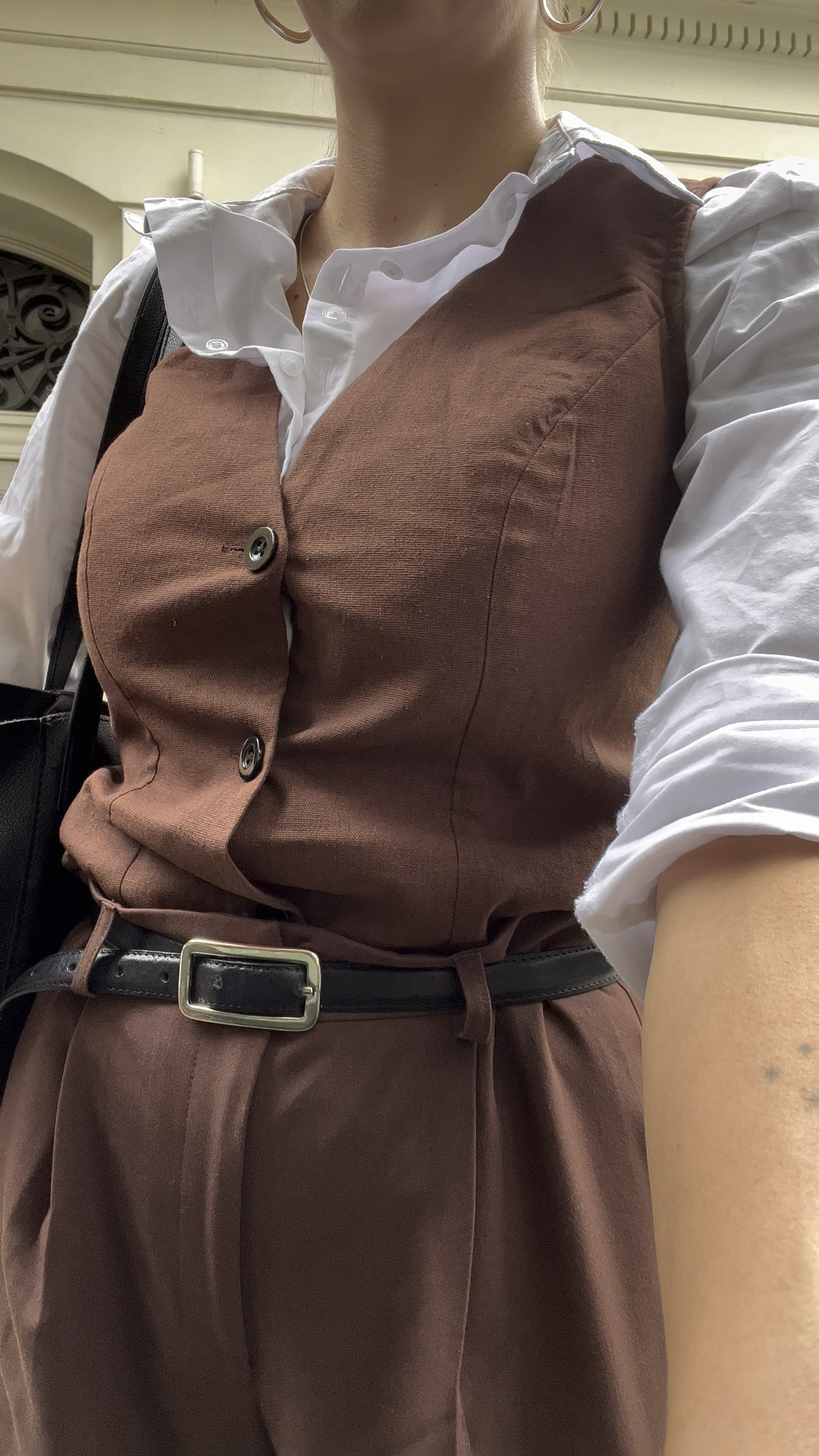 Waistcoat tops made appropriate for workwear with a shirt underneath. Loved this look I wore in London for meetings recently 🤎

#LTKstyletip #LTKworkwear #LTKFind