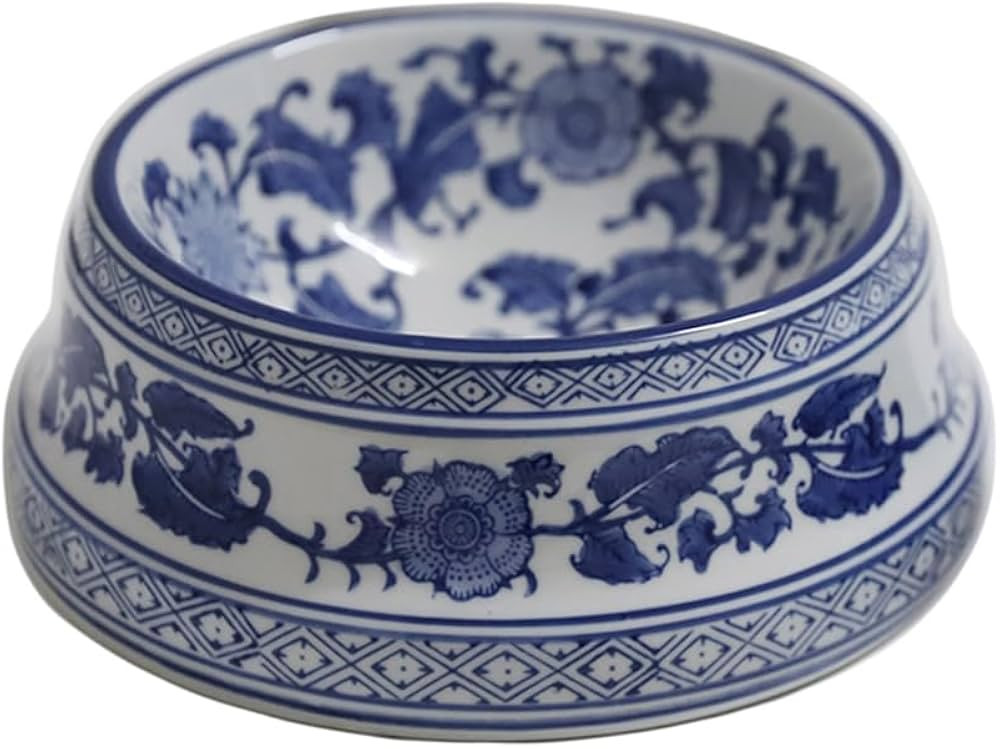 Aimusego Chinoiserie Hand-Painted Ceramic Dog Bowl Design Pet Dish for Food and Water, Dog Dish B... | Amazon (US)