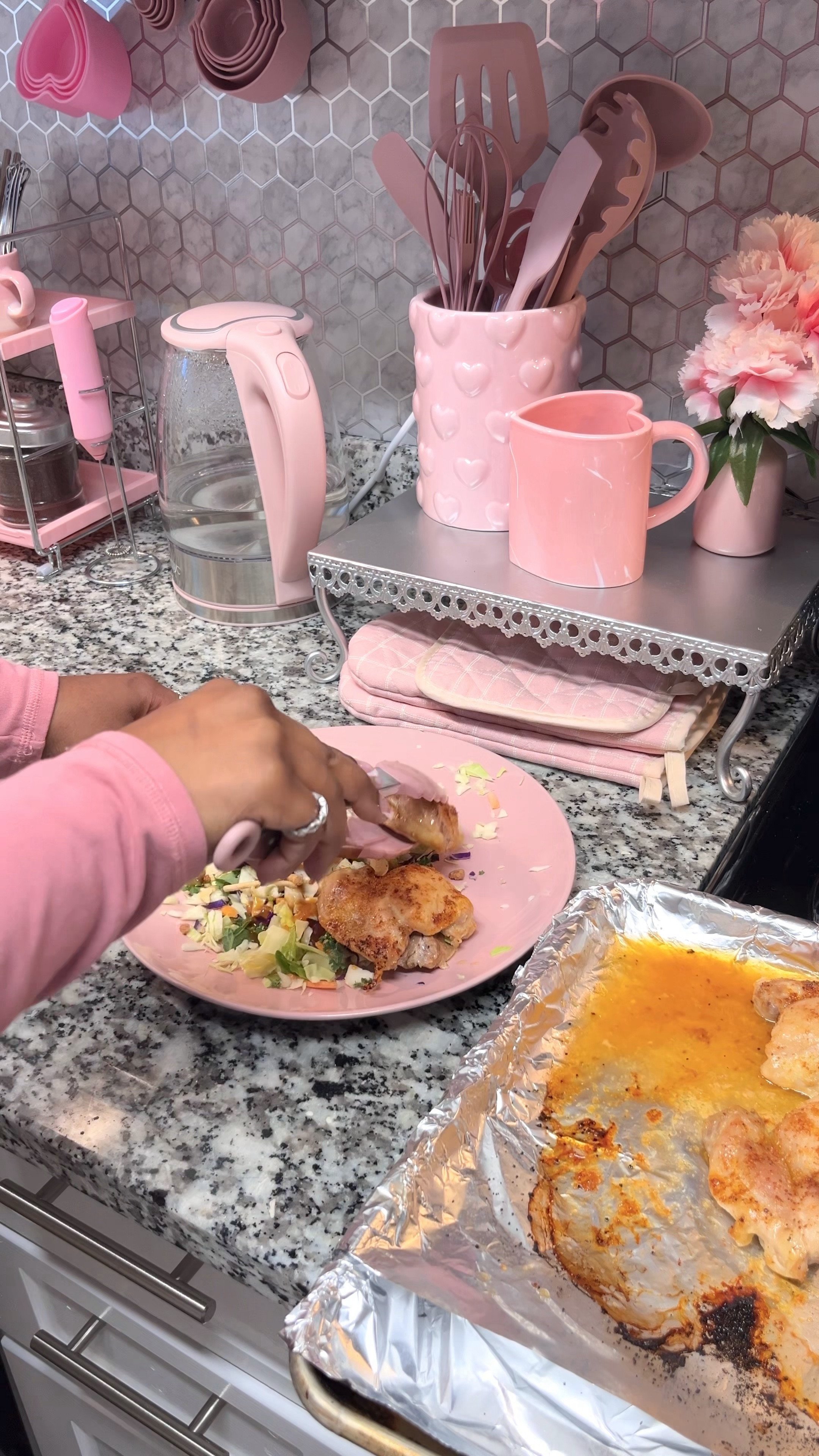Making dinner with pink kitchen tools 🎀  

#LTKGiftGuide #LTKVideo #LTKhome