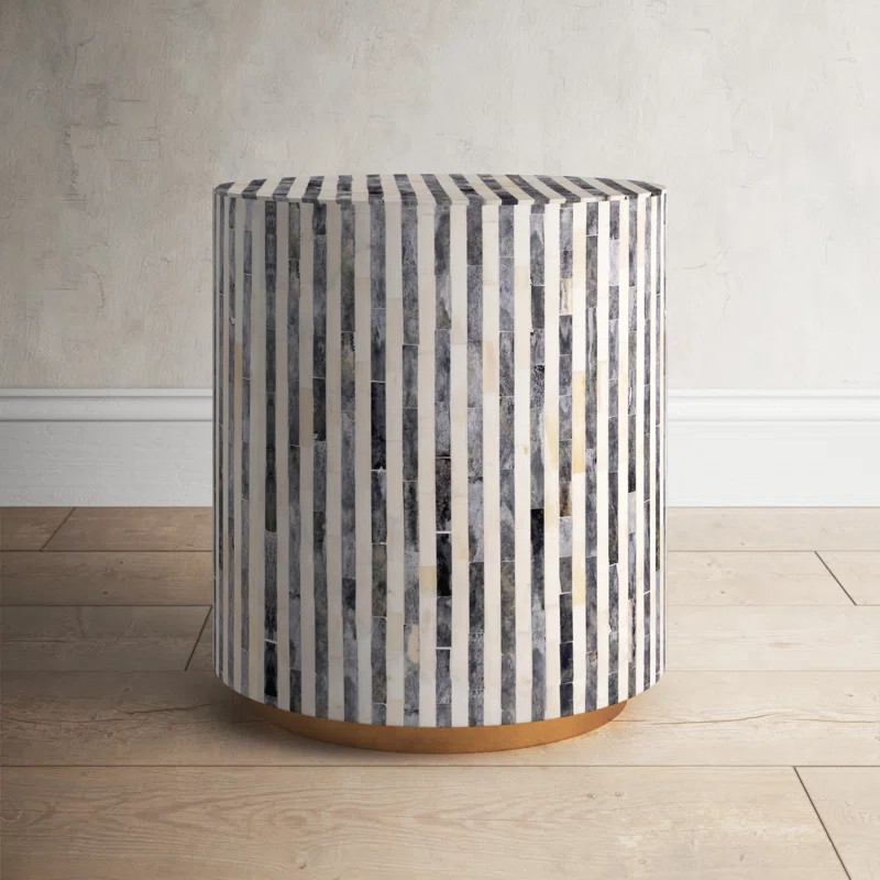 Evangeline 20'' Tall Solid Wood Drum End Table | Wayfair North America