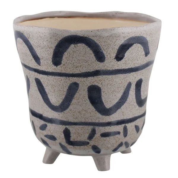 Lucchesi Ceramic Round Decorative Bowl in Gray/Blue | Wayfair North America