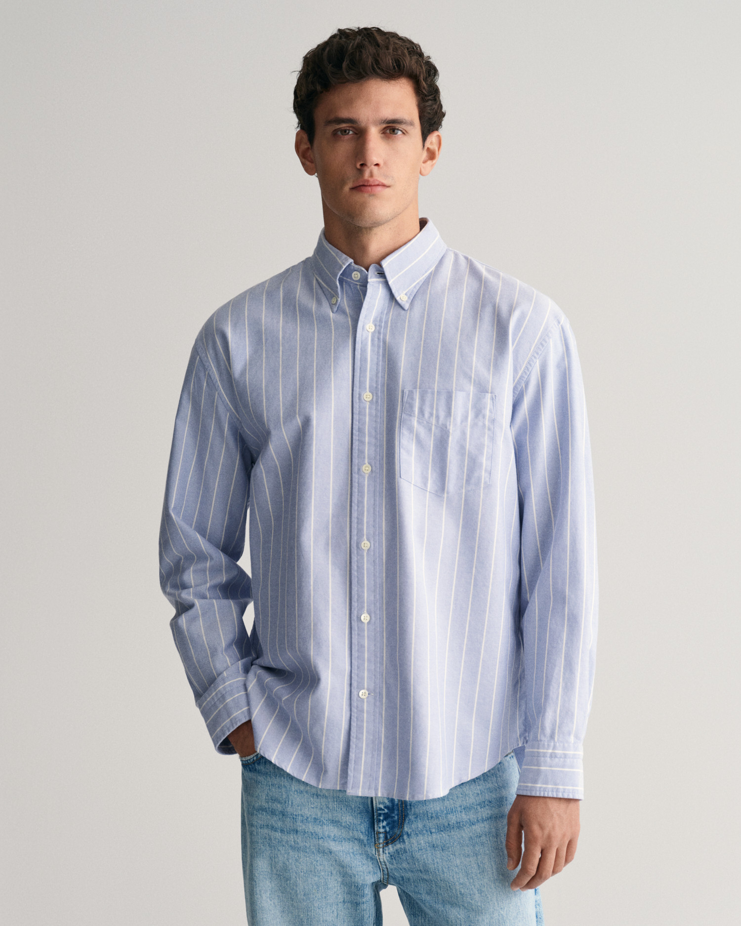 Relaxed Fit Striped Heritage Oxford Shirt | Gant