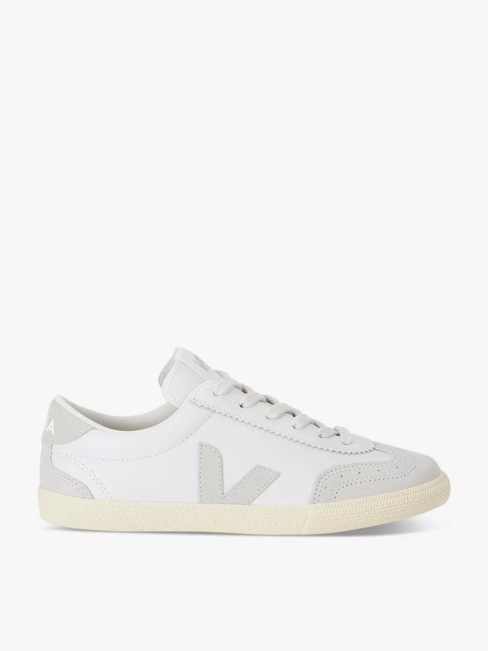 Men's Volley logo-embroidered leather low-top trainers | Selfridges