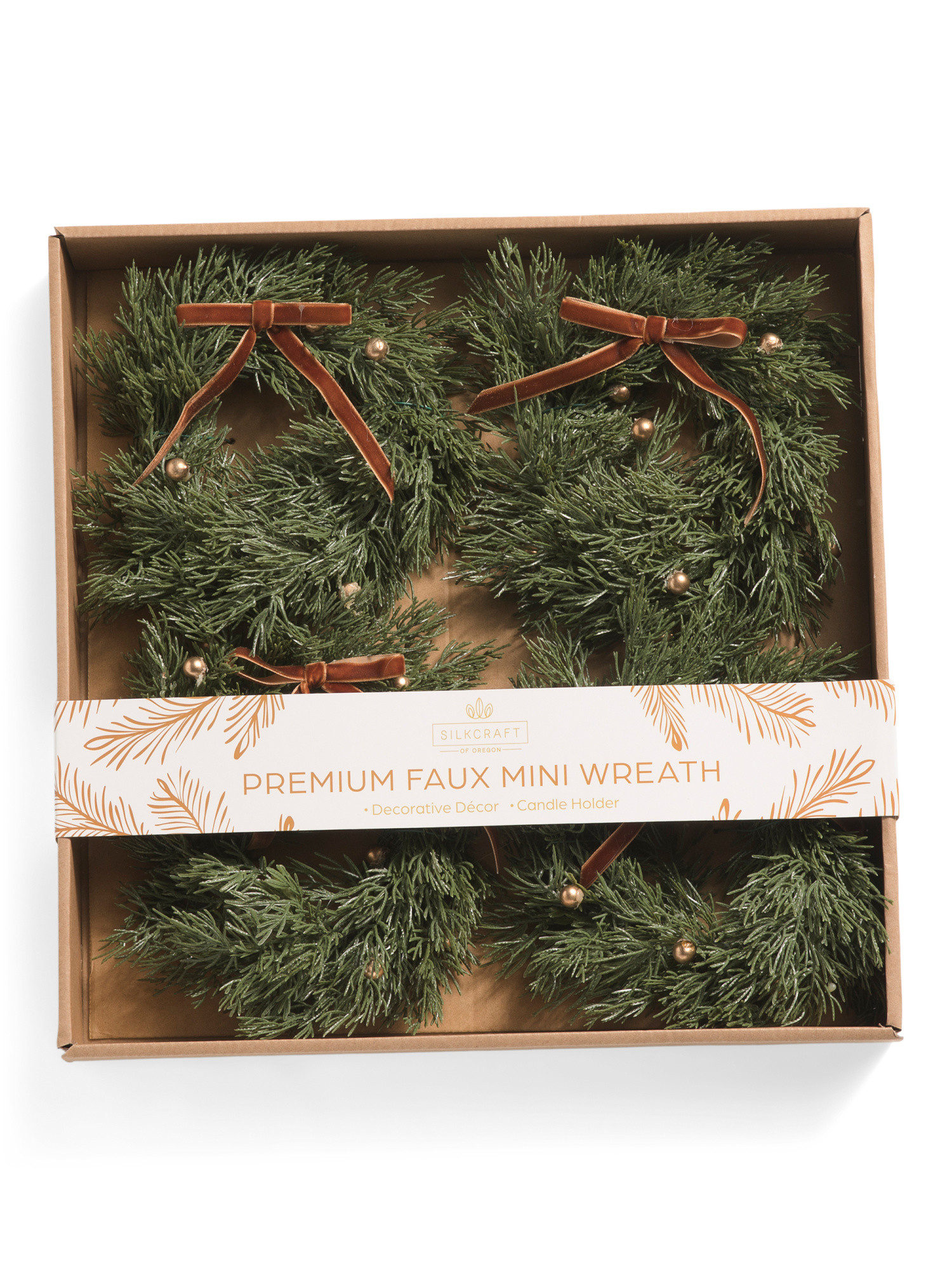 4pc 8in Mini Wreaths With Ribbon | Plants & Planters | Marshalls | Marshalls