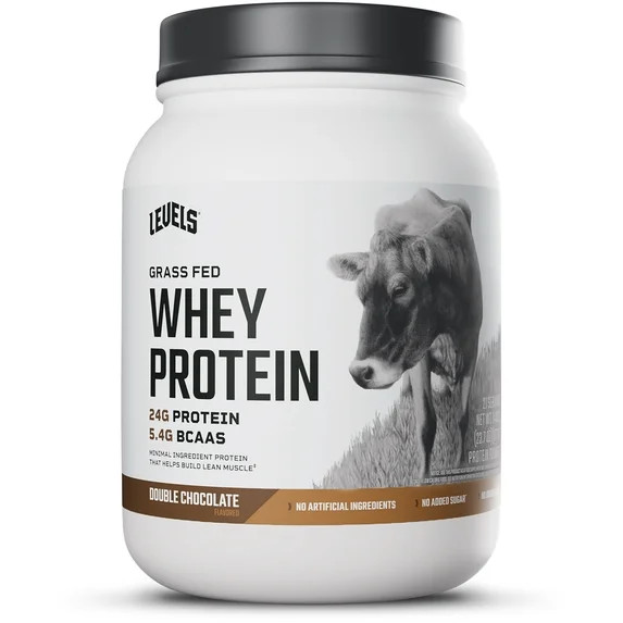 Levels Grass Fed Whey Protein Powder, No Artificials, 24G of Protein, Double Chocolate, 1.48LB | Walmart (US)