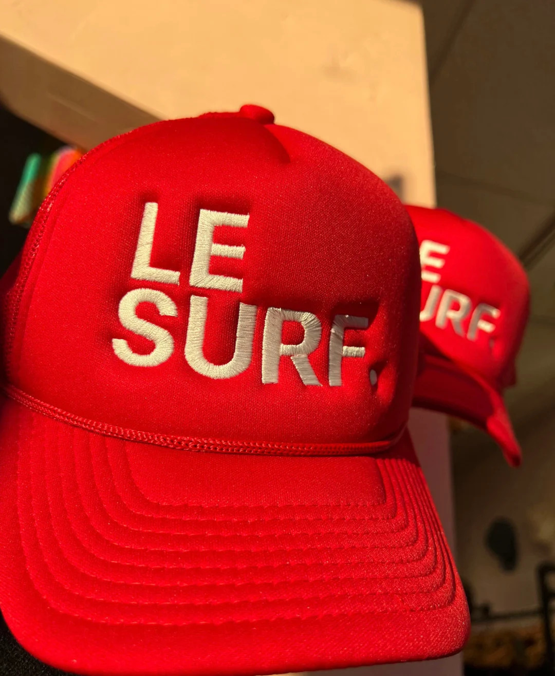 Le Surf - Embroidered on Beige Trucker Style Rope Hat with Snapback | Etsy (US)
