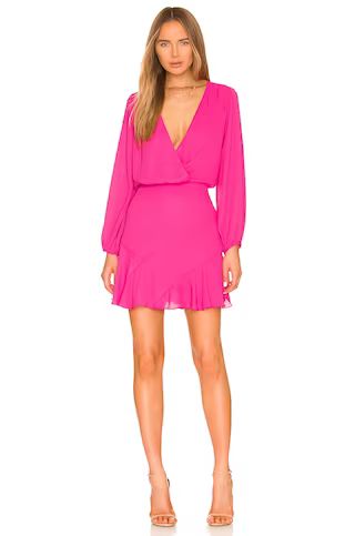 krisa Asymmetrical Skirt Long Sleeve Dress in Rosa from Revolve.com | Revolve Clothing (Global)